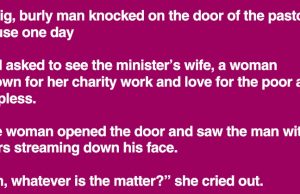 A big, burly man knocked on the door