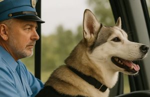 A service dog on a bus barked and pressed its paws against the dashboard, trying to wa:rn the driver about something: and then the driver saw this…