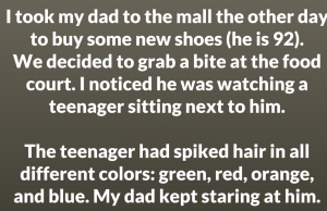 A Colorful Encounter: A Grandfather’s Wisdom in a Food Court