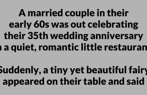 A married couple in their early 60s was out celebrating their 35th wedding anniversary in a quiet, romantic little restaurant.