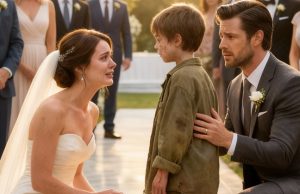Asking for food at a grand wedding, a small boy froze when he realized the bride was his missing mother. The groom’s next move left the entire room in tears.