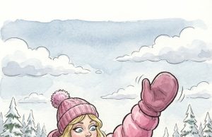 A blonde decided to go ice fishing