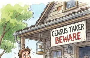 A census taker in a rural area went up to a farmhouse