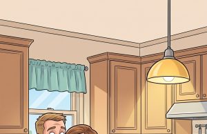 An army officer is having a heartfelt conversation with his wife in the kitchen