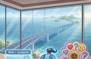 When he opened the lid, a genie appeared and said: