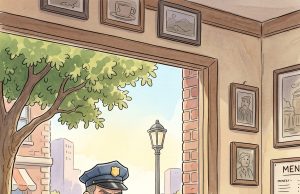 One hot summer day, a lady came to town with her dog,