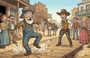 An Old Prospector Shuffled Into The Town.