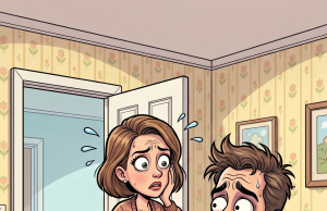 A lady gets home early from shopping