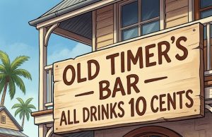 Old Timer’s Bar – All drinks 10 cents.