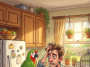 A young man named John received a parrot as a gift.