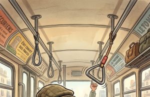 An old man gets on a bus.
